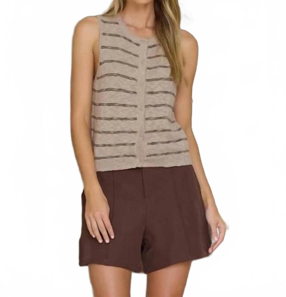 NEW STITCHES & STRIPES lou striped vest in machiatto combo